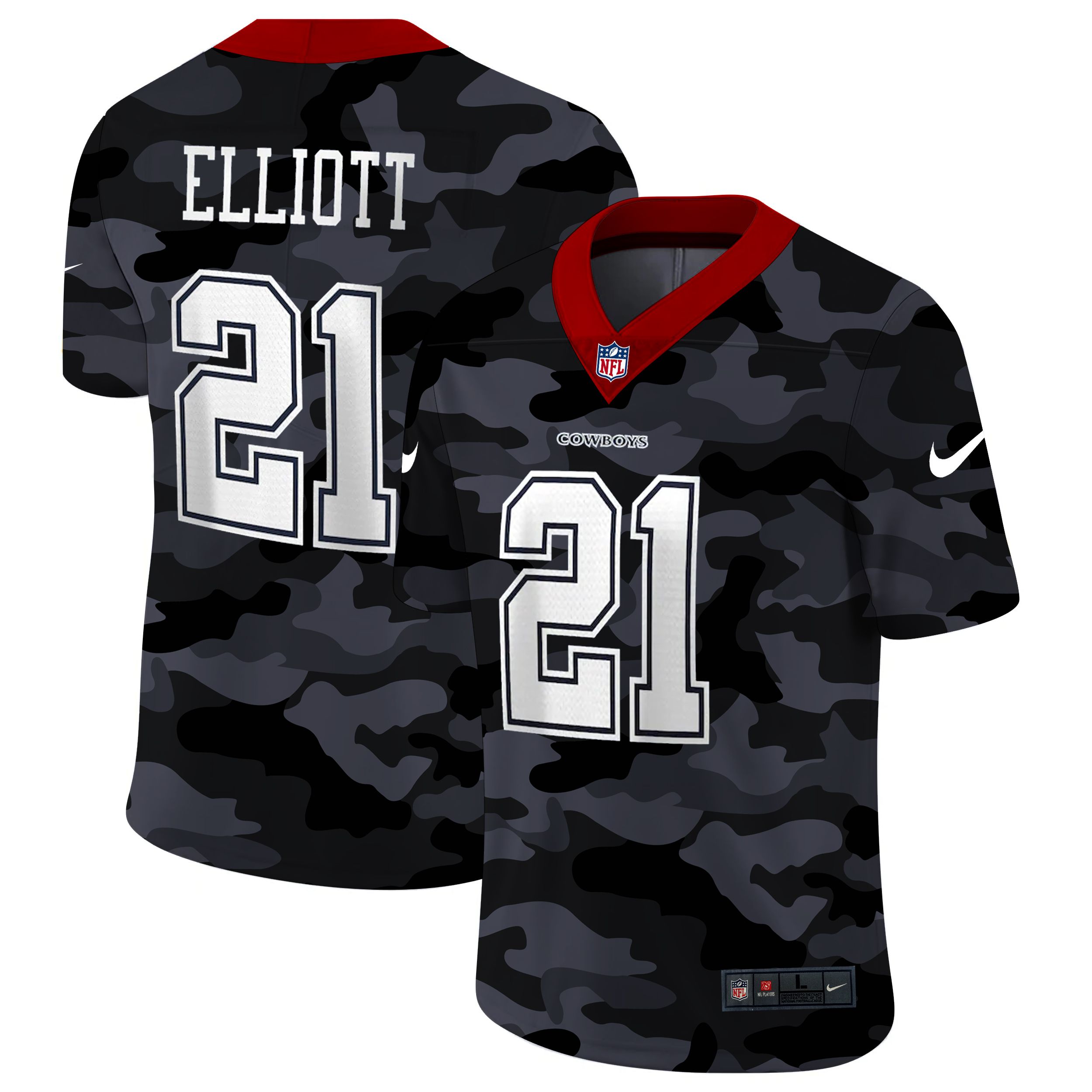 Men Dallas cowboys #21 Elliott 2020 Nike Camo Salute to Service Limited NFL Jerseys->dallas cowboys->NFL Jersey